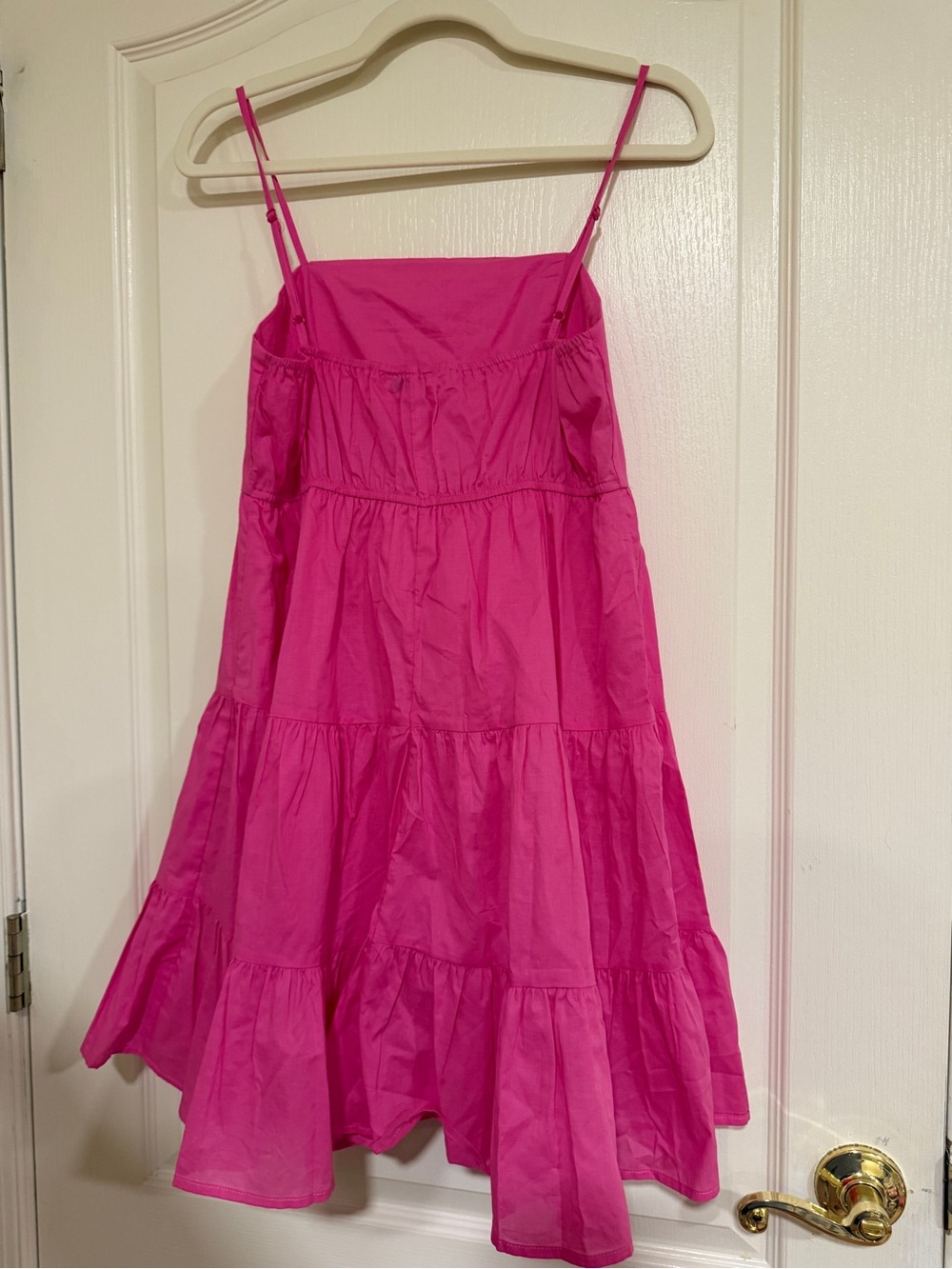 Francesca's Collections Hot Pink Tiered Spaghetti-Strap Mini Dress - Picture 2 of 5
